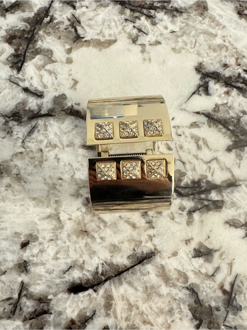 Victoria’s Secret Gold Tone Rhinestone Statement Cuff Bracelet